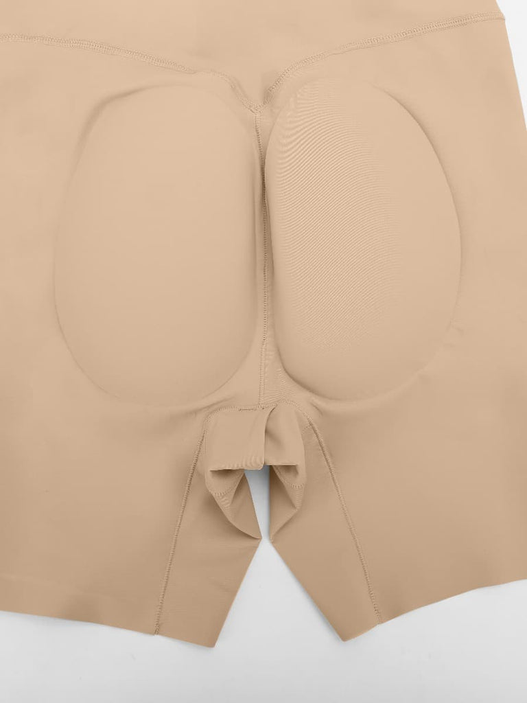 -cut Back Body Shaper with Built-in Removable Fake Buttocks and Crotch Pads