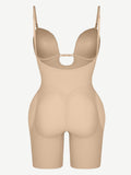 -cut Back Body Shaper with Built-in Removable Fake Buttocks and Crotch Pads