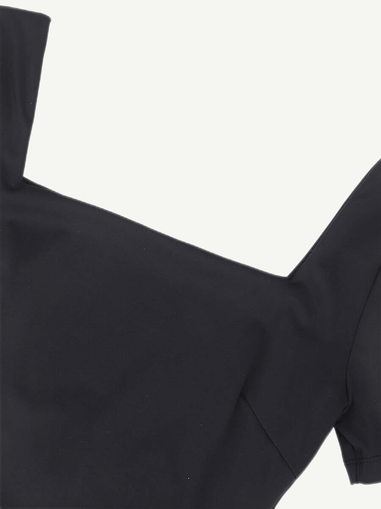 [USA Warehouse] are-Neck Short-Sleeve Tummy control Bodysuit