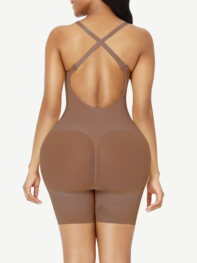 Wholesale Seamless Low Back Full Body Shapewear Mesh Waist Control