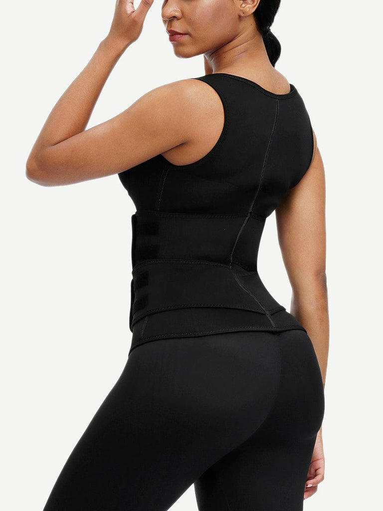 Wholesale Elegant Black Neoprene Cami Shaper Solid Color Double Waist